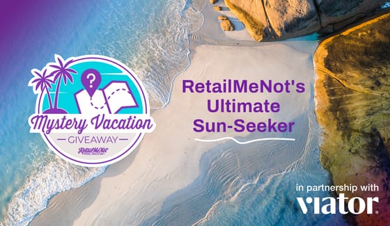 Promotional image for RetailMeNot and Viator Mystery Vacation Giveaway 